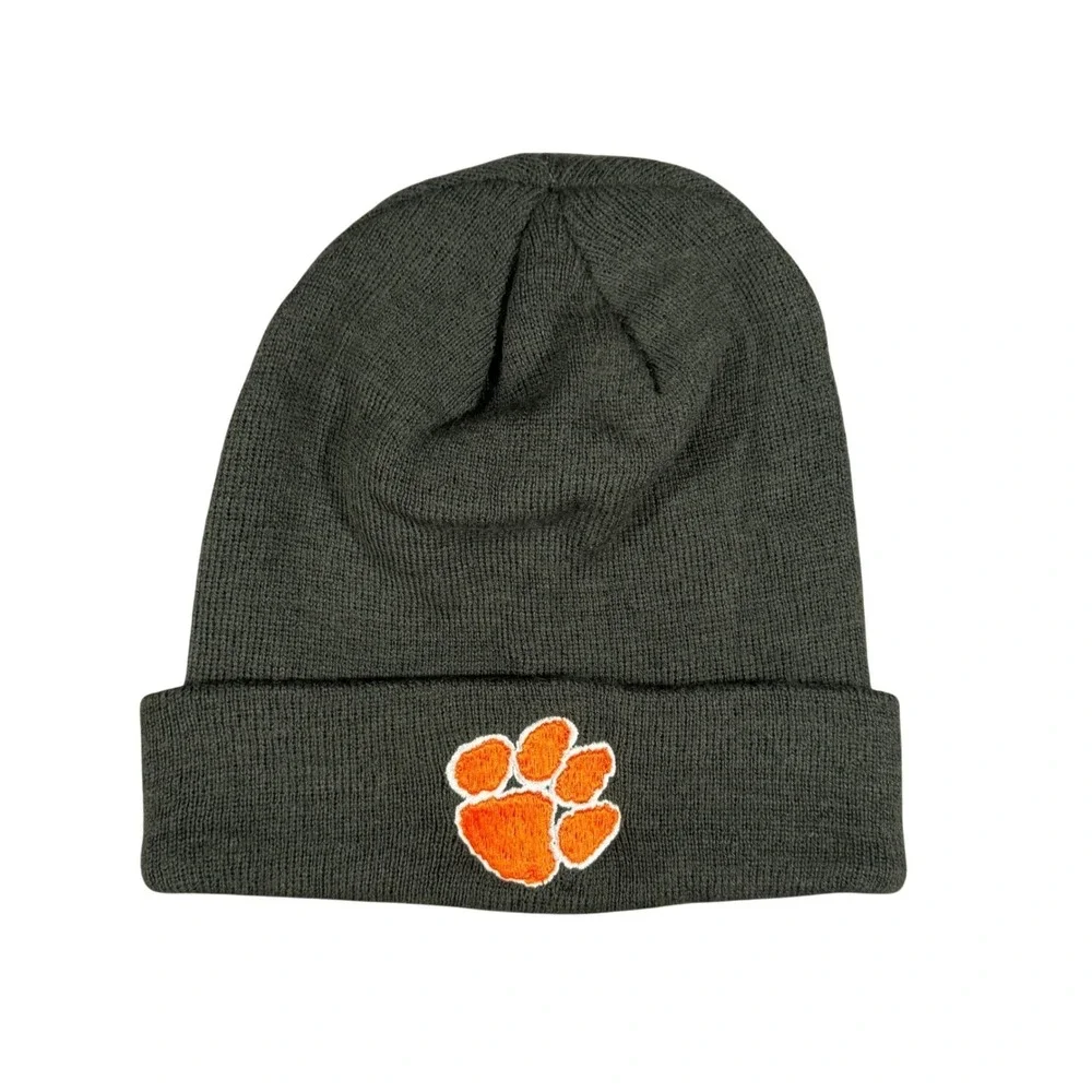 Top of the World Clemson Tigers Paw Beanie Green Orange NCAA Embroidered Hat
